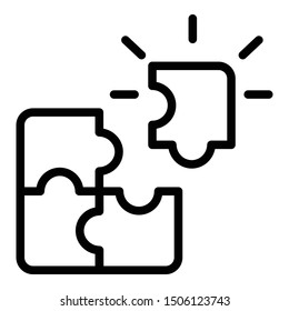 Puzzle step icon. Outline puzzle step vector icon for web design isolated on white background