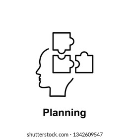 Puzzle, strategy, brain icon. Element of creative thinkin icon witn name. Thin line icon for website design and development, app development. Premium icon