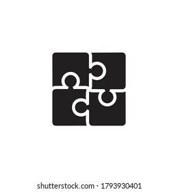 Icono de estrategia de rompecabezas ilustración de vector negro