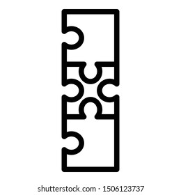 Puzzle strategy icon. Outline puzzle strategy vector icon for web design isolated on white background