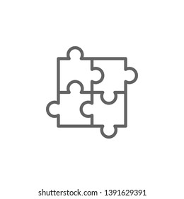 Puzzle strategy of  outline icon. Elements of Business illustration line icon. Signs and symbols can be used for web, logo, mobile app, UI, UX