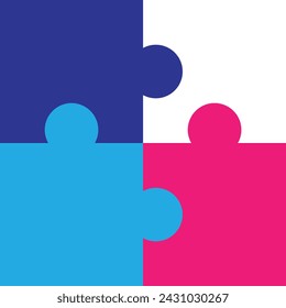 Puzzle Strategy Solution Icon Vector Flat Illustration