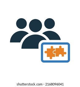 Puzzle, strategy, teamwork icon. Simple editable vector design isolated on a white background.