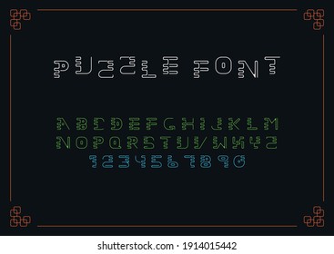 Puzzle style Alphabets and Digits