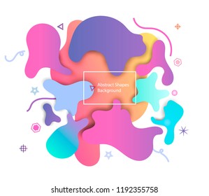 Puzzle style liquid shape pastel color abstract background. Decorative art elements for poster, banner, print, children. Color template layout. Eps10 vector illustration.