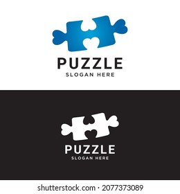 puzzle stylized design logo template