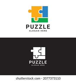 puzzle stylized design logo template