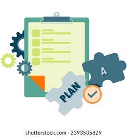 puzzle symbol for business model design illustration	