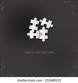 Puzzle symbol on dark background,vector