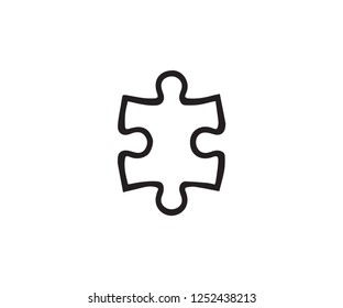 Puzzle symbol shape  logo design