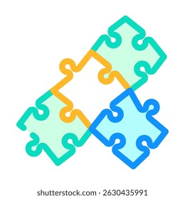 puzzle team solution color icon vector. puzzle team solution sign. isolated symbol illustration
