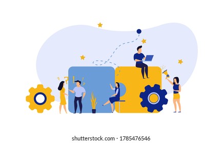 Puzzle Team Work Vector Illustration Concept Stock Vector (Royalty Free ...