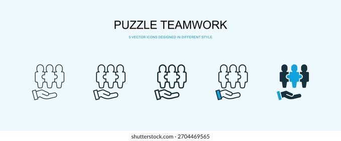 Puzzle Icono de trabajo en equipo Ilustración vectorial de estilo diferente