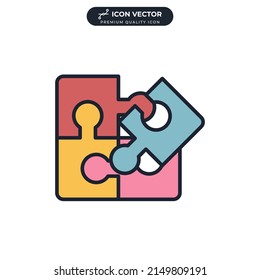 puzzle teamwork icon symbol template for graphic and web design collection logo vector illustration