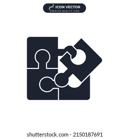 puzzle teamwork icon symbol template for graphic and web design collection logo vector illustration