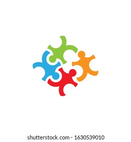 Puzzle Teamwork Logo Design Vector Stock Vector (Royalty Free ...