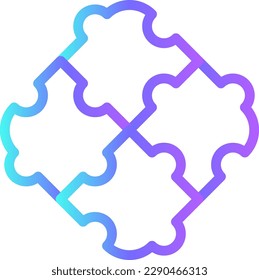 Puzzle Teamwork and Management icon with blue duotone style. idea, solution, concept, part, group, connection, strategy. Vector illustration