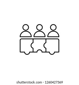 Puzzle, teamwork, workers icon on white background. Can be used for web, logo, mobile app, UI, UX on white background