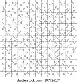 Puzzle template 169 pieces 13x13 vector