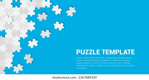 Puzzle template background for business, teamwork. Mosaic background with puzzle. Abstract puzzle template