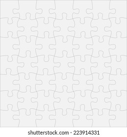 Puzzle template with forty nine details