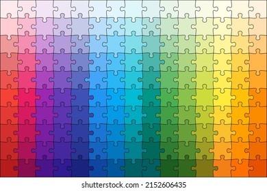 Puzzle template with material palette