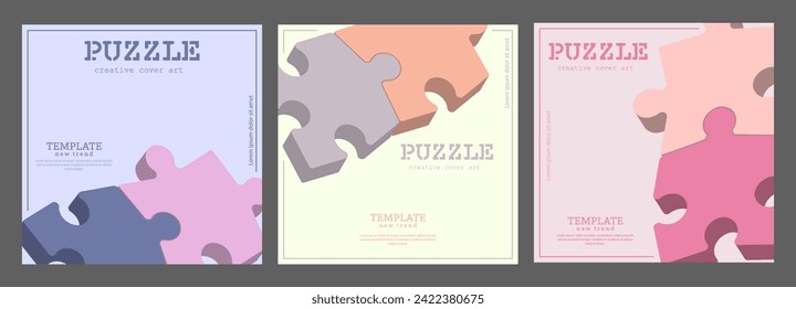 Puzzle. A template for a poster, cover banner, or interior design. A simple composition for a creative idea
