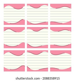 A puzzle template for posts on social networks. Paper with lines, pink shapes.