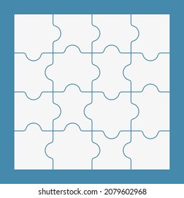 Puzzle template vector illustration isolated on background.