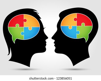 Puzzle - thinking heads