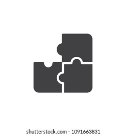 Puzzle three piece vector icon. filled flat sign for mobile concept and web design. Puzzle game simple solid icon. Symbol, logo illustration. Pixel perfect vector graphics