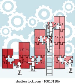 puzzle together to complete the chart