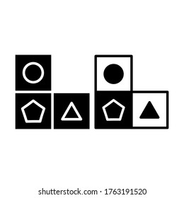 puzzle, toy and box icon. baby icon. perfect for website, application, background, logo and presentation template. icon design solid style