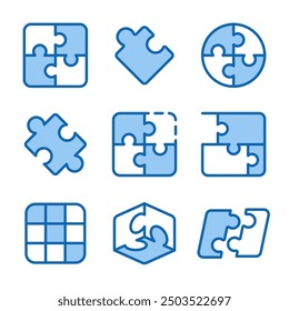 puzzle toy icon vector design set