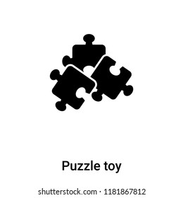 Puzzle toy icon vector isolated on white background, logo concept of Puzzle toy sign on transparent background, filled black symbol