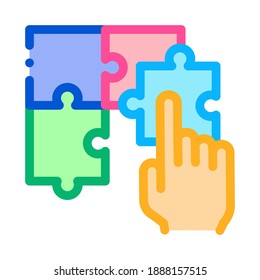 puzzle toy icon vector. puzzle toy sign. color symbol illustration