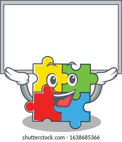 A puzzle toy mascot picture raised up board