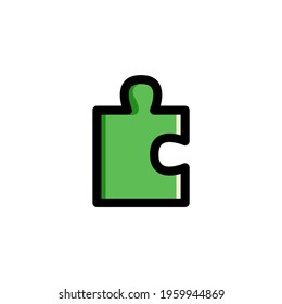 Puzzle Toy Outline Icon Logo Vector Illustration
