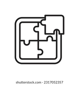 Puzzle Toy Outline  Icon Vector Illustration