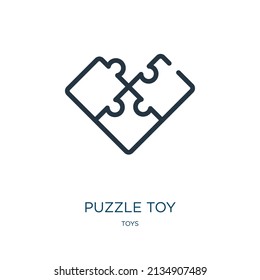 icono de la línea delgada del rompecabezas del juguete. juegos, iconos lineales de niños del concepto de juguetes, símbolo de contorno aislado. Elemento de símbolo de ilustración vectorial para diseño web y aplicaciones.