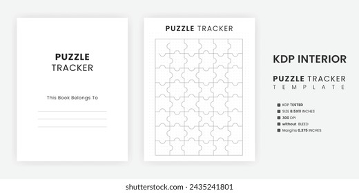 Puzzle Tracker Bullet Journal Plantilla de tamaño de letra de libro de registro de juego para imprimir 