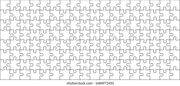 Puzzle transparent template. Vector illustration