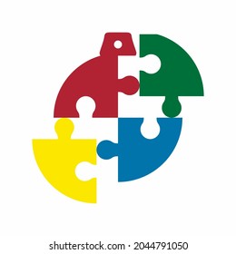 Puzzle tree ball toy decoration quality vector illustration cut