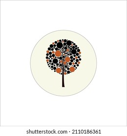 puzzle tree logo design template. tree symbol icon.