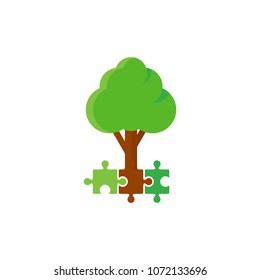 Puzzle Tree Logo Icon Design