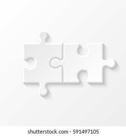 Puzzle two piece business presentation. Circle infograph. 2 Step process diagram. Section compare banner.