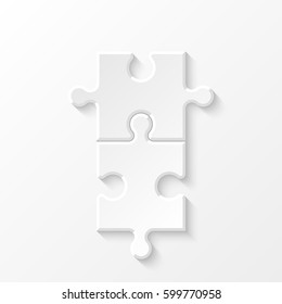 Puzzle two piece business presentation. 2 Step process diagram. Section compare banner.