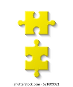 Puzzle two piece business presentation infograph. 2 Step process diagram. Section compare banner.