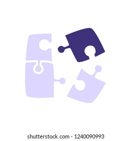 Puzzle vector cartoon. The symbol of the problem or task. Problem solving concept. There is an idea how to solve.