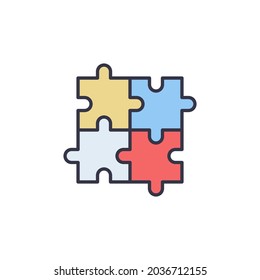 Concepto de vector de rompecabezas icono moderno o elemento logotipo